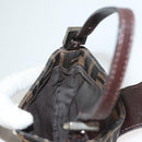 FENDI Zucca Canvas Mini Croissant Hand Bag Black Brown Silver Auth 133195-22