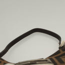 FENDI Zucca Canvas Mini Croissant Hand Bag Black Brown Silver Auth 133195-8