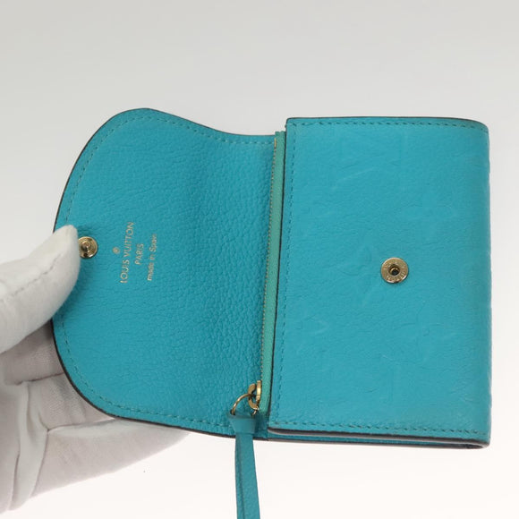 LOUIS VUITTON Empreinte Porte Monnaie Rosary Coin Purse Blue M14085 Auth 133196