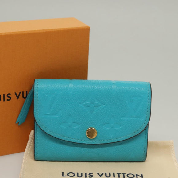 LOUIS VUITTON Empreinte Porte Monnaie Rosary Coin Purse Blue M14085 Auth 133196