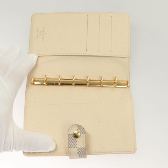 LOUIS VUITTON Damier Azur Agenda PM Day Planner Cover R20706 LV Auth 133199