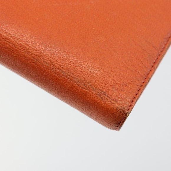CHANEL Day Planner Cover Leather Orange CC Auth 133201