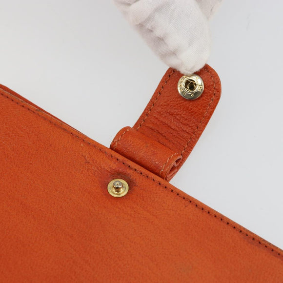 CHANEL Day Planner Cover Leather Orange CC Auth 133201