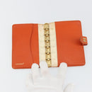 CHANEL Day Planner Cover Leather Orange CC Auth 133201-20