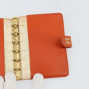 CHANEL Day Planner Cover Leather Orange CC Auth 133201-21