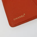 CHANEL Day Planner Cover Leather Orange CC Auth 133201-9