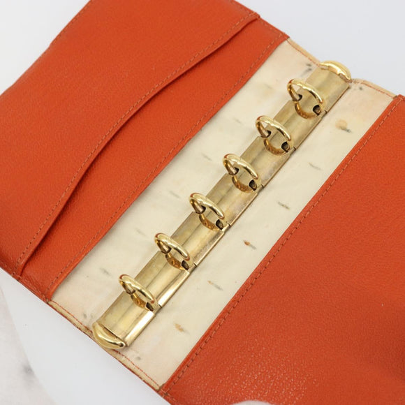 CHANEL Day Planner Cover Leather Orange CC Auth 133201