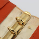 CHANEL Day Planner Cover Leather Orange CC Auth 133201-10