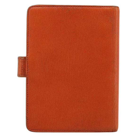 CHANEL Day Planner Cover Leather Orange CC Auth 133201