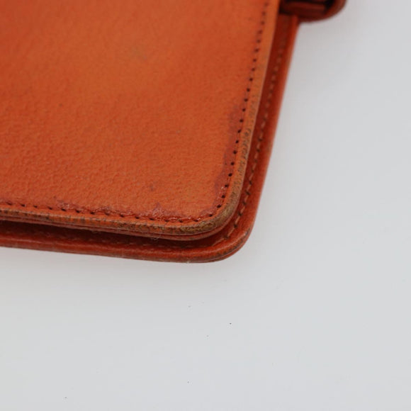CHANEL Day Planner Cover Leather Orange CC Auth 133201