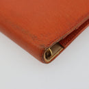 CHANEL Day Planner Cover Leather Orange CC Auth 133201-14