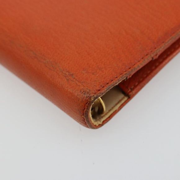 CHANEL Day Planner Cover Leather Orange CC Auth 133201