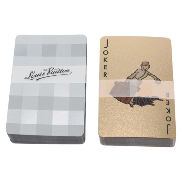 LOUIS VUITTON Damier Playing Cards set Silver Gold LV Auth 133203AM