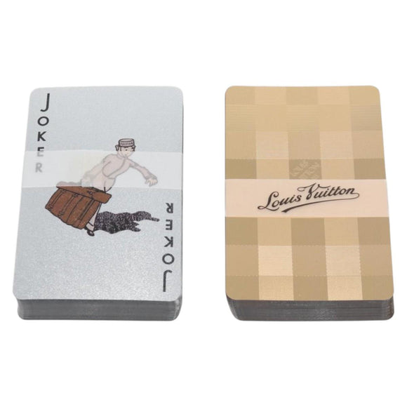 LOUIS VUITTON Damier Playing Cards set Silver Gold LV Auth 133203AM