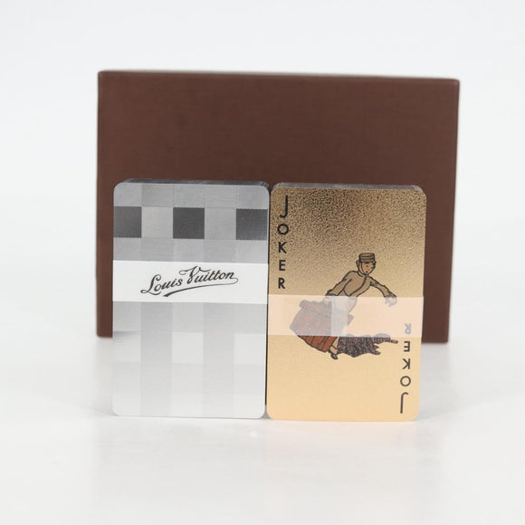 LOUIS VUITTON Damier Playing Cards set Silver Gold LV Auth 133203AM