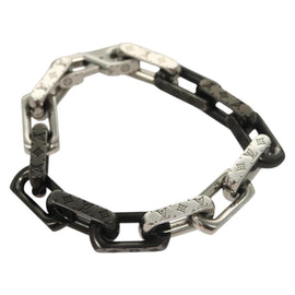 LOUIS VUITTON Bracelet Monogram Chain metal Silver tone M00686 LV Auth 133205