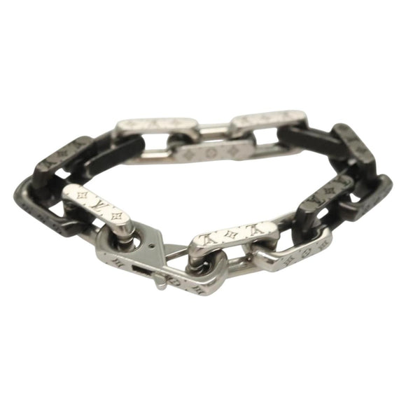 LOUIS VUITTON Bracelet Monogram Chain metal Silver tone M00686 LV Auth 133205