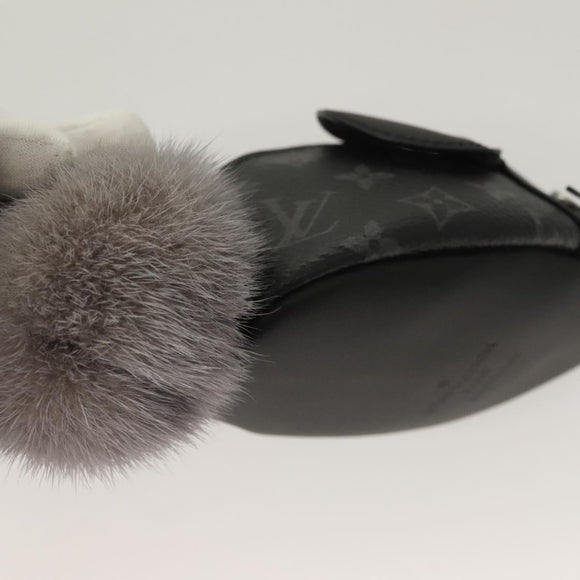 LOUIS VUITTON Monogram Eclipse LV Chinchilla Coin Purse M00962 LV Auth 133207