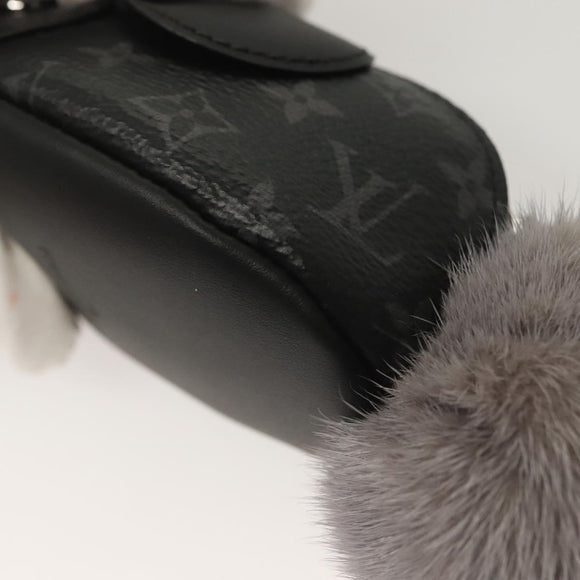 LOUIS VUITTON Monogram Eclipse LV Chinchilla Coin Purse M00962 LV Auth 133207