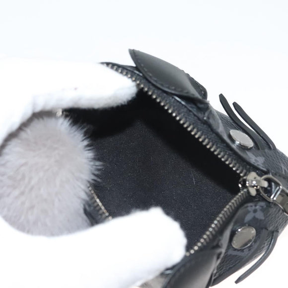 LOUIS VUITTON Monogram Eclipse LV Chinchilla Coin Purse M00962 LV Auth 133207