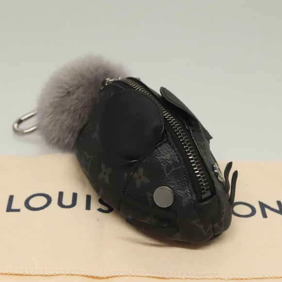 LOUIS VUITTON Monogram Eclipse LV Chinchilla Coin Purse M00962 LV Auth 133207