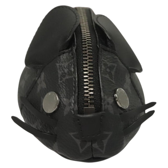 LOUIS VUITTON Monogram Eclipse LV Chinchilla Coin Purse M00962 LV Auth 133207