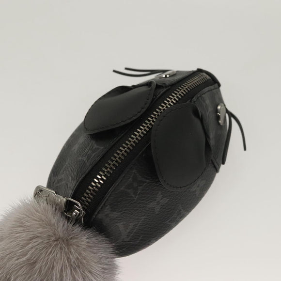 LOUIS VUITTON Monogram Eclipse LV Chinchilla Coin Purse M00962 LV Auth 133207