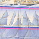 HERMES Carre 90 Scarf ""REFALES"" Silk Blue Auth 133212-6