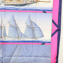 HERMES Carre 90 Scarf ""REFALES"" Silk Blue Auth 133212-7