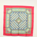 HERMES Carre 90 Scarf ""QALAMDAN"" Silk Red Auth 133213-12