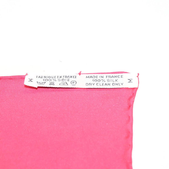 HERMES Carre 90 Scarf ""QALAMDAN"" Silk Red Auth 133213