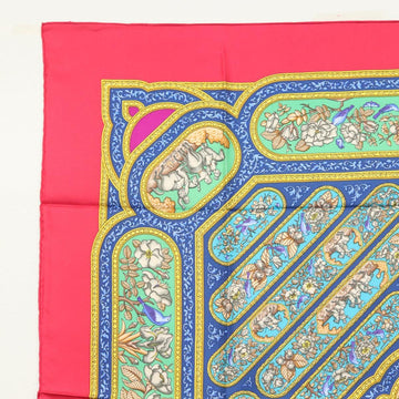HERMES Carre 90 Scarf ""QALAMDAN"" Silk Red Auth 133213 - 0