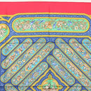 HERMES Carre 90 Scarf ""QALAMDAN"" Silk Red Auth 133213-3