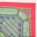HERMES Carre 90 Scarf ""QALAMDAN"" Silk Red Auth 133213-4
