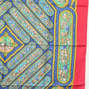 HERMES Carre 90 Scarf ""QALAMDAN"" Silk Red Auth 133213-7
