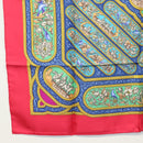HERMES Carre 90 Scarf ""QALAMDAN"" Silk Red Auth 133213-8