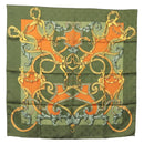 HERMES Carre 90 Scarf ""L'INSTRUCTION DU ROY"" Silk Green Auth 133214-1