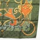 HERMES Carre 90 Scarf ""L'INSTRUCTION DU ROY"" Silk Green Auth 133214-10