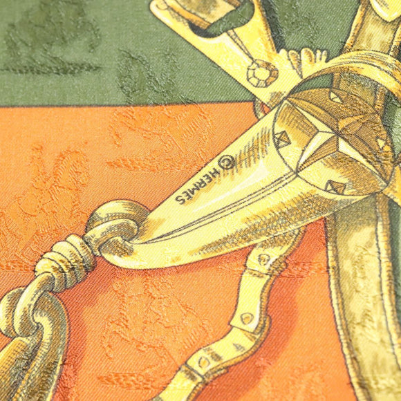 HERMES Carre 90 Scarf ""L'INSTRUCTION DU ROY"" Silk Green Auth 133214