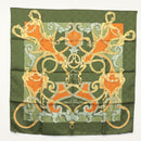 HERMES Carre 90 Scarf ""L'INSTRUCTION DU ROY"" Silk Green Auth 133214-13