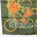 HERMES Carre 90 Scarf ""L'INSTRUCTION DU ROY"" Silk Green Auth 133214-8
