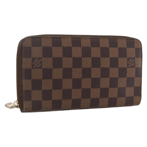 LOUIS VUITTON Damier Ebene Zippy Organizer Long Wallet N60003 LV Auth 133223