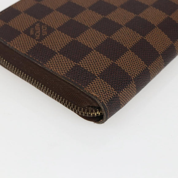LOUIS VUITTON Damier Ebene Zippy Organizer Long Wallet N60003 LV Auth 133223