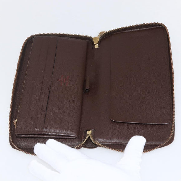LOUIS VUITTON Damier Ebene Zippy Organizer Long Wallet N60003 LV Auth 133223