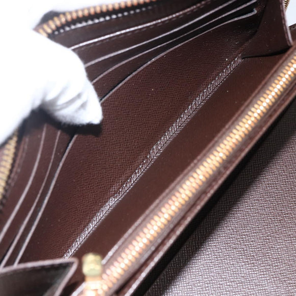 LOUIS VUITTON Damier Ebene Zippy Organizer Long Wallet N60003 LV Auth 133223