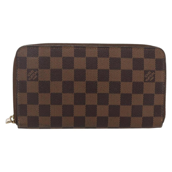 LOUIS VUITTON Damier Ebene Zippy Organizer Long Wallet N60003 LV Auth 133223
