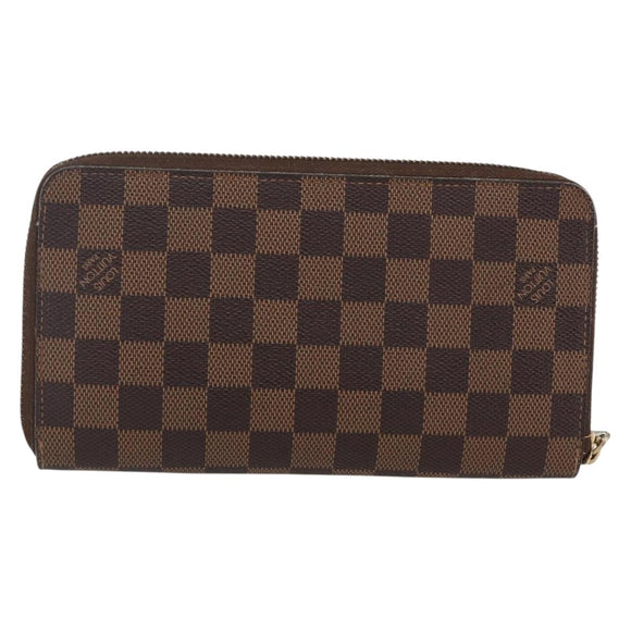 LOUIS VUITTON Damier Ebene Zippy Organizer Long Wallet N60003 LV Auth 133223