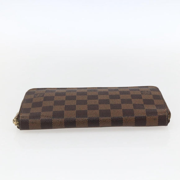 LOUIS VUITTON Damier Ebene Zippy Organizer Long Wallet N60003 LV Auth 133223