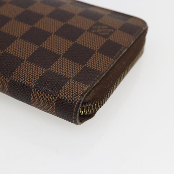 LOUIS VUITTON Damier Ebene Zippy Organizer Long Wallet N60003 LV Auth 133223