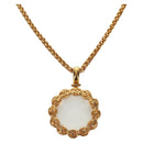 CHANEL Loupe Necklace metal Gold CC Auth 133226V-1
